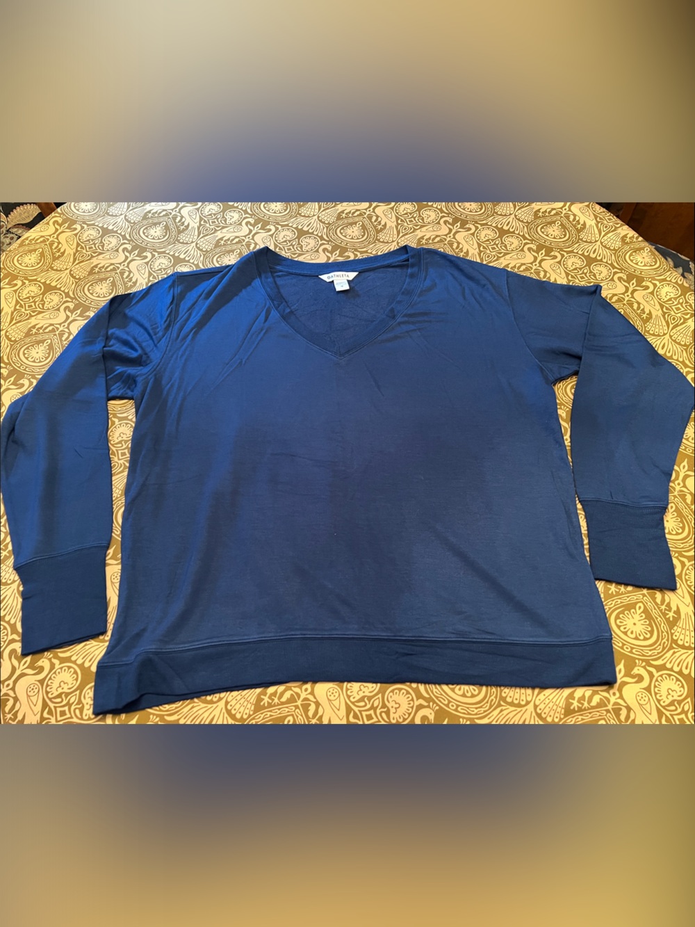 Athleta Women's Blue “Sunrise” V-Neck Long-Sleeve Sweater